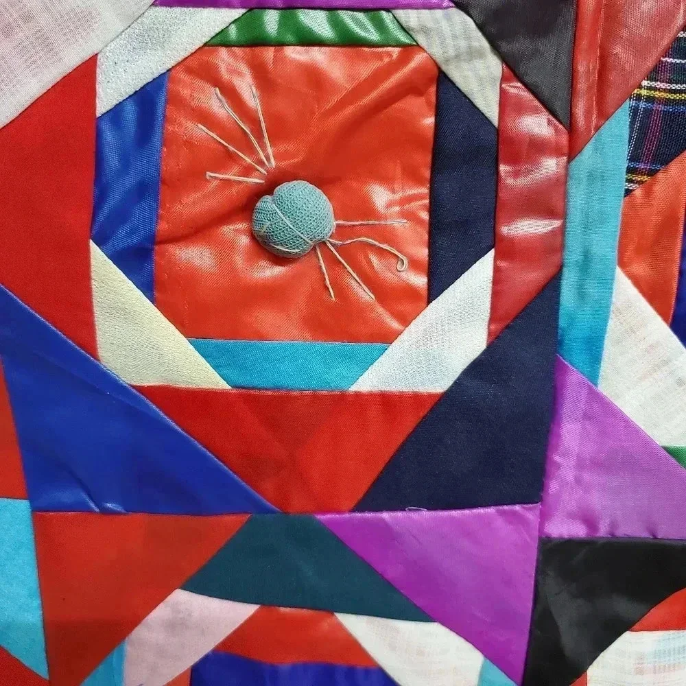 Handmade Red Asian like Symmetrical Tapestry